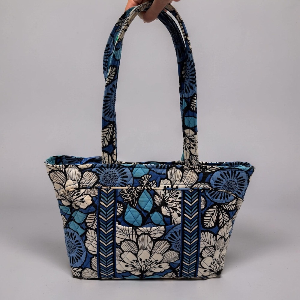 #3 Vera Bradley Quilted Tote Bag Blue Floral Print